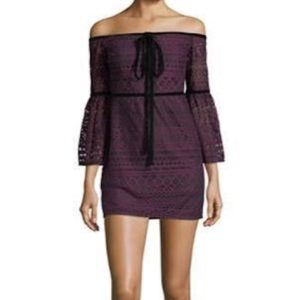 Off the shoulder mini dresses.